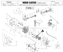 Page C Diagram and Parts List for BC2500LE Type 3 Weed Eater Trimmer